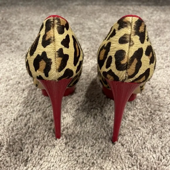 Charlotte Olympia Leopard Cheetah Red Stilletto Pumps Heels Size 39 - Picture 5 of 6